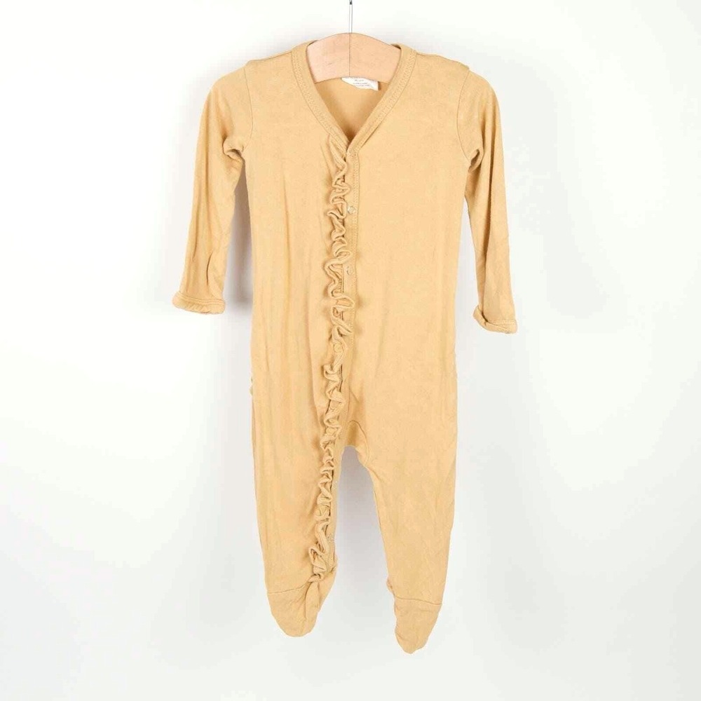Spearmint Love Footie Kids 3-6m‎ Mustard Yellow Ruffle Bamboo Sleeper
